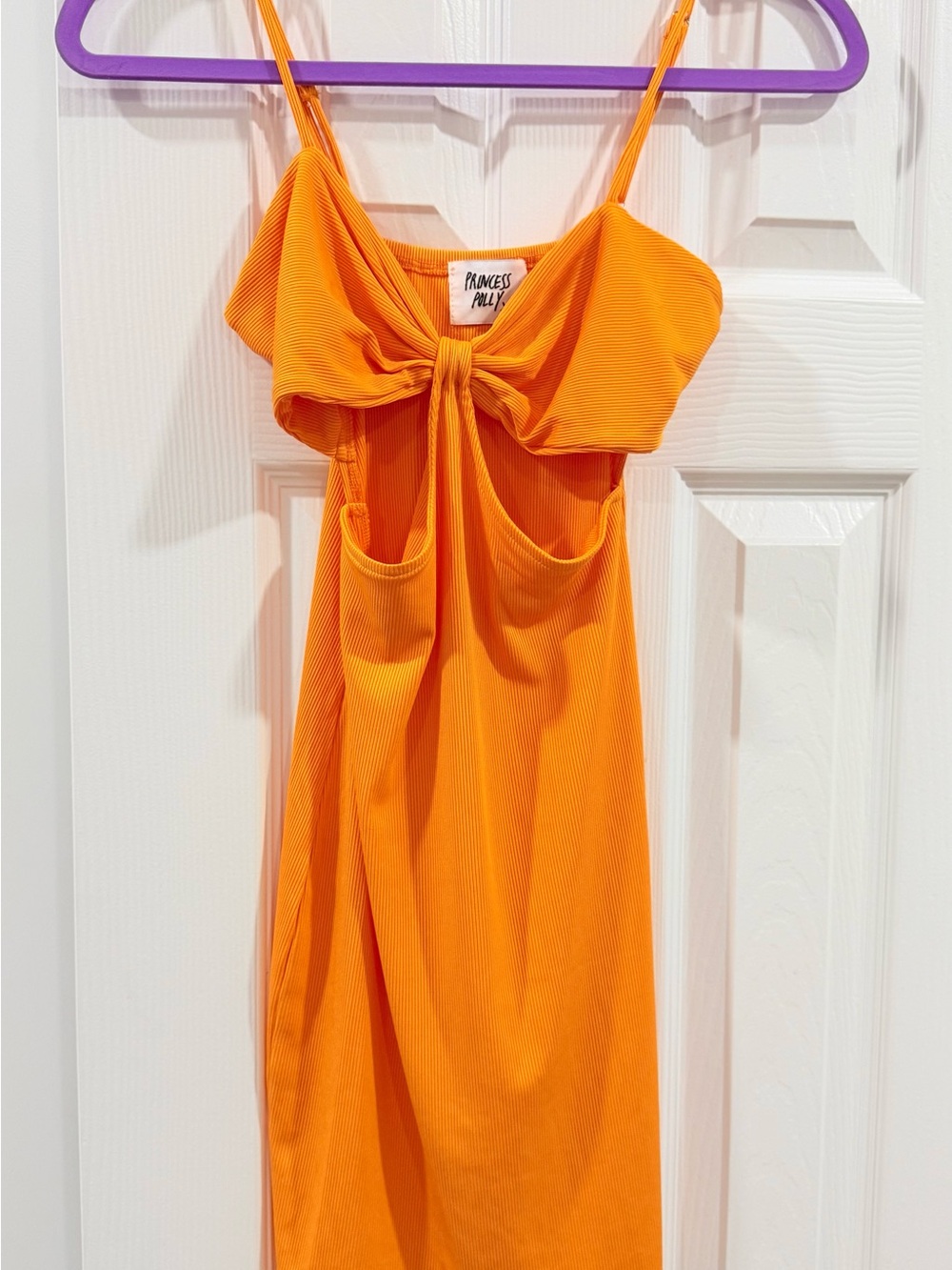 Princess Polly Orange Tie-Front Spaghetti Strap Mini Dress
